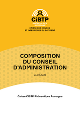 Composition du conseil d’administration de CIBTP RAA