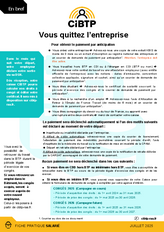 Que faire en cas de départ de l'entreprise ?