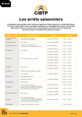 CIBTP - Les arrêts saisonniers